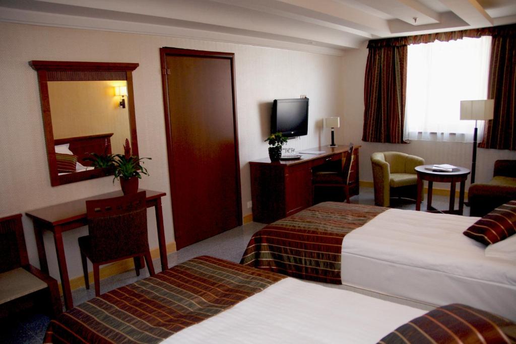 Posteľ alebo postele v izbe v ubytovaní Actor Hotel Budapest
