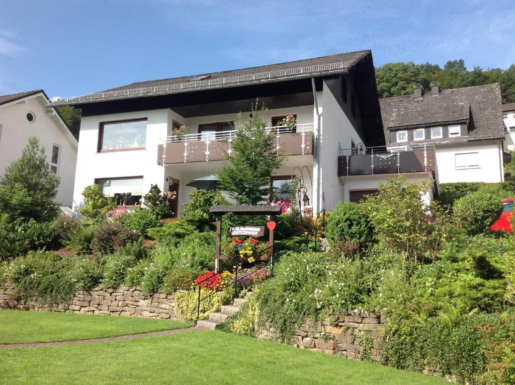 uma casa com um jardim em frente em Haus Mittelberg em Olsberg