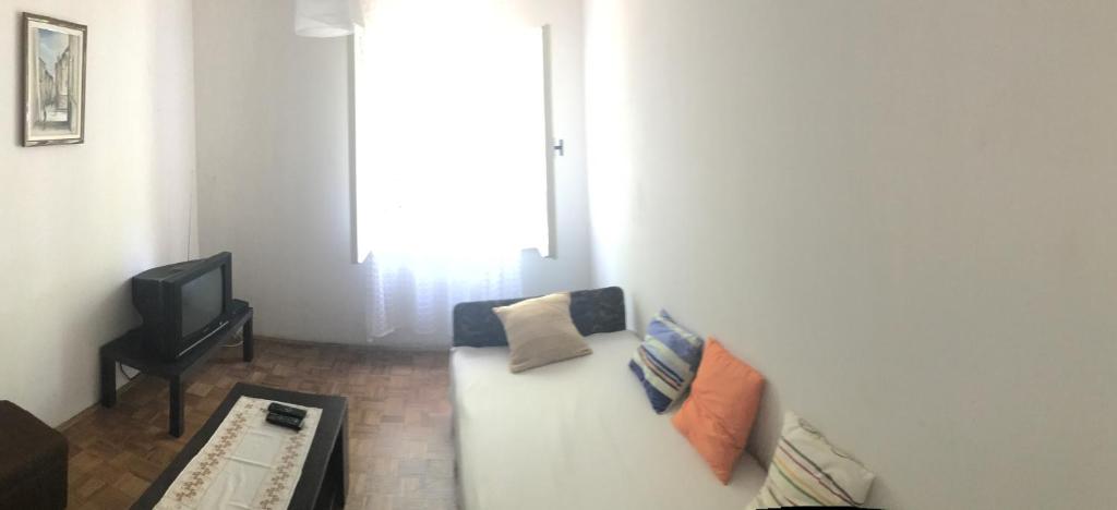 Televízia a/alebo spoločenská miestnosť v ubytovaní Apartmani Dvojak Njivice
