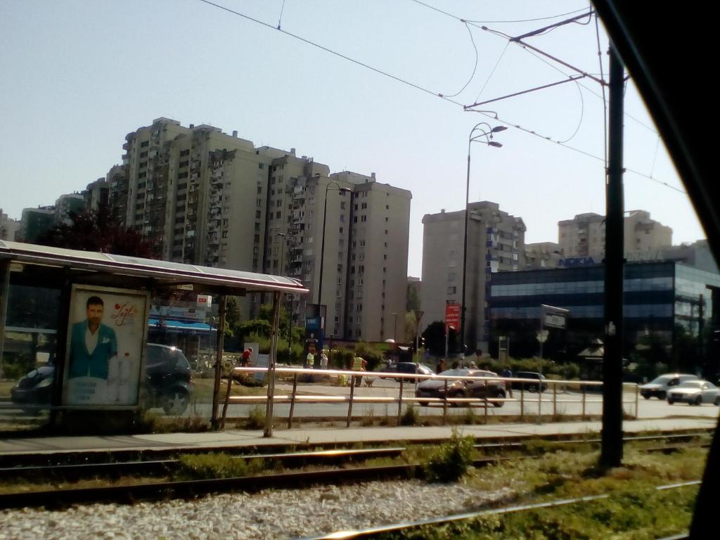 a view of a city from a train at Apartment Alipašino in Sarajevo