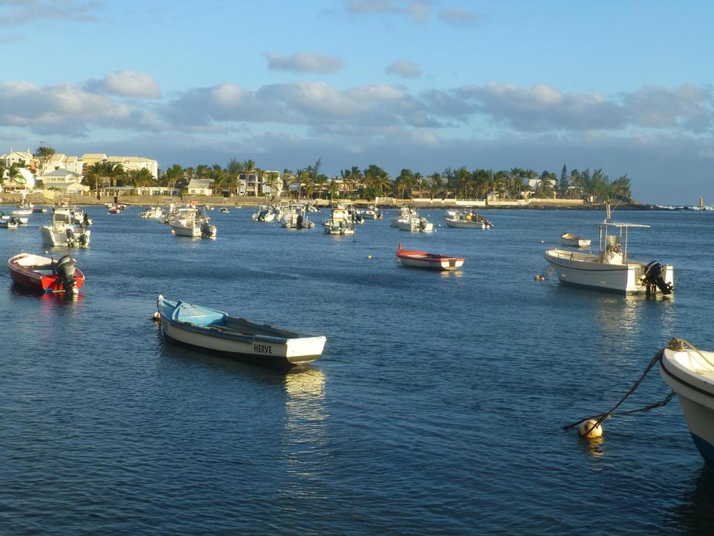 a group of boats in a body of water at Cazadodo in Étang-Salé