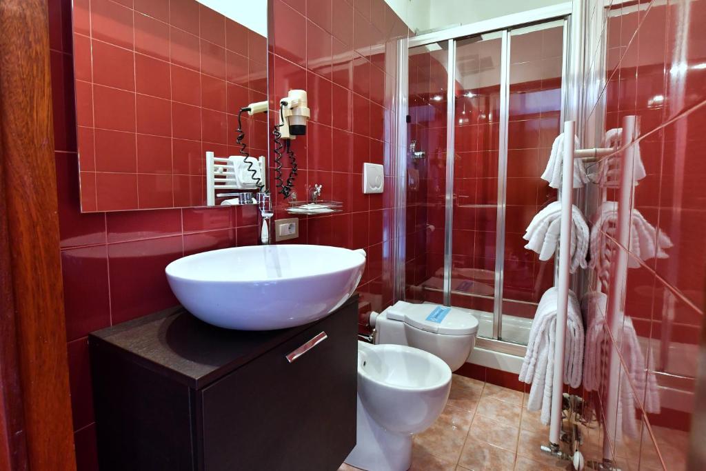 Koupelna v ubytování Hotel La Sacca