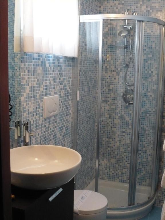 Koupelna v ubytování Hotel La Sacca