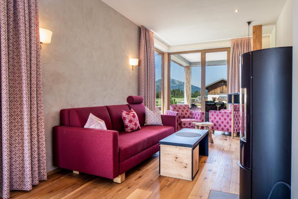 Posezení v ubytování GräNobel Chalets