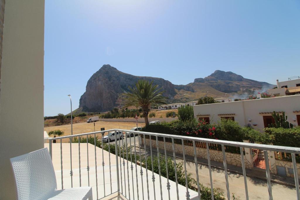 a balcony with a view of a mountain at B&B Villa Bea in San Vito lo Capo