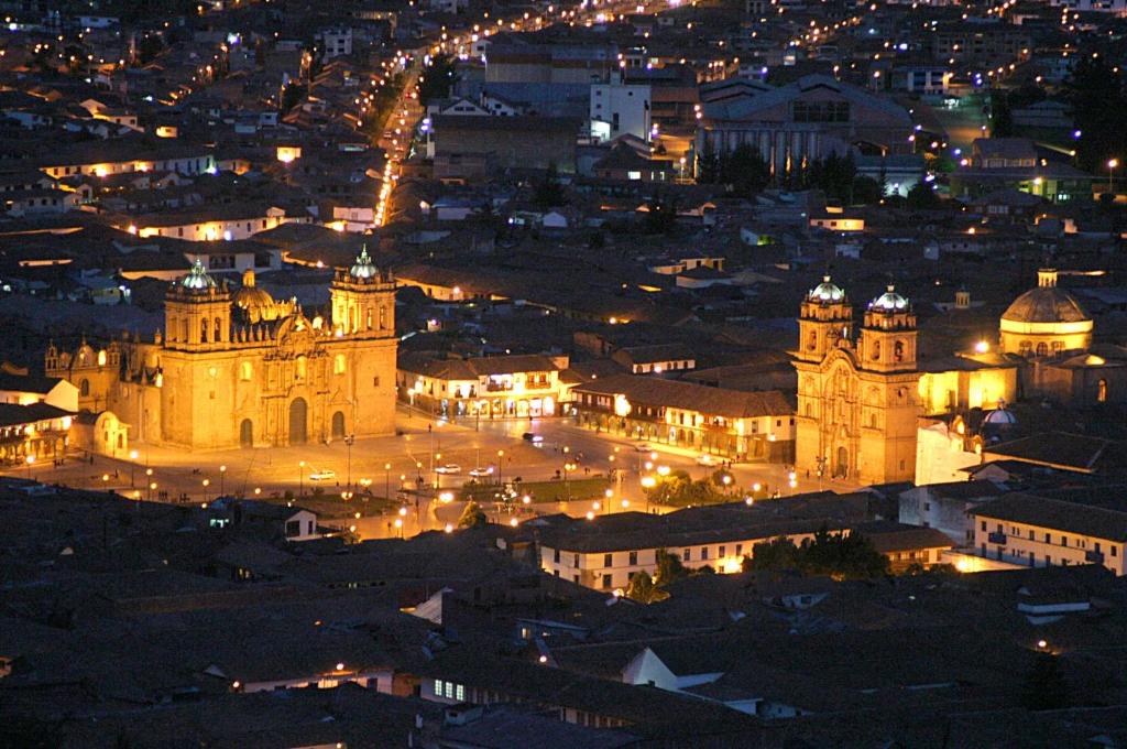 Nespecifikovaný výhled na destinaci Cuzco nebo výhled na město při pohledu z penzionu