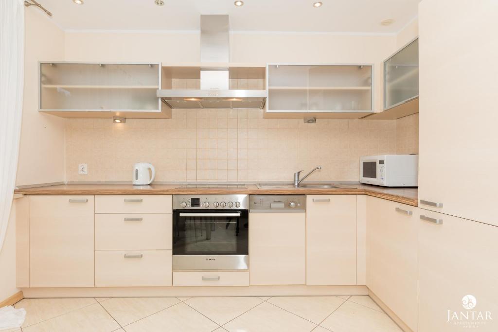 Kuchyňa alebo kuchynka v ubytovaní Jantar Apartamenty- Zielone Tarasy