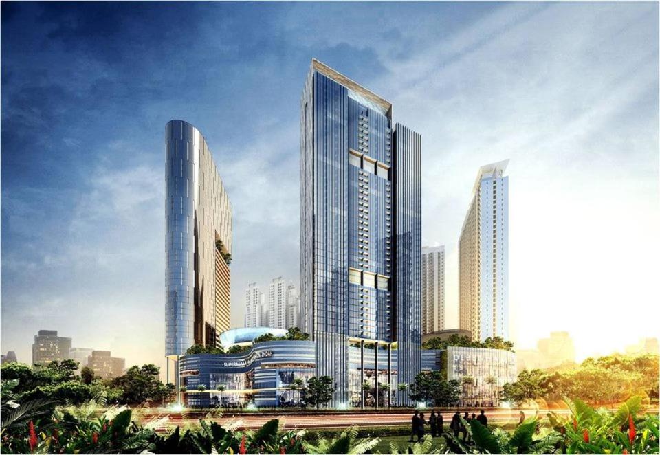 a rendering of a city with tall buildings at Tanglin Mansion Apartment - Pakuwon Mall in Surabaya