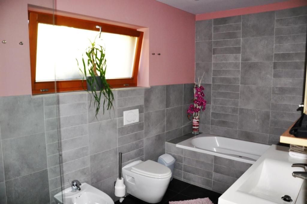 Koupelna v ubytování Apartma Rosa