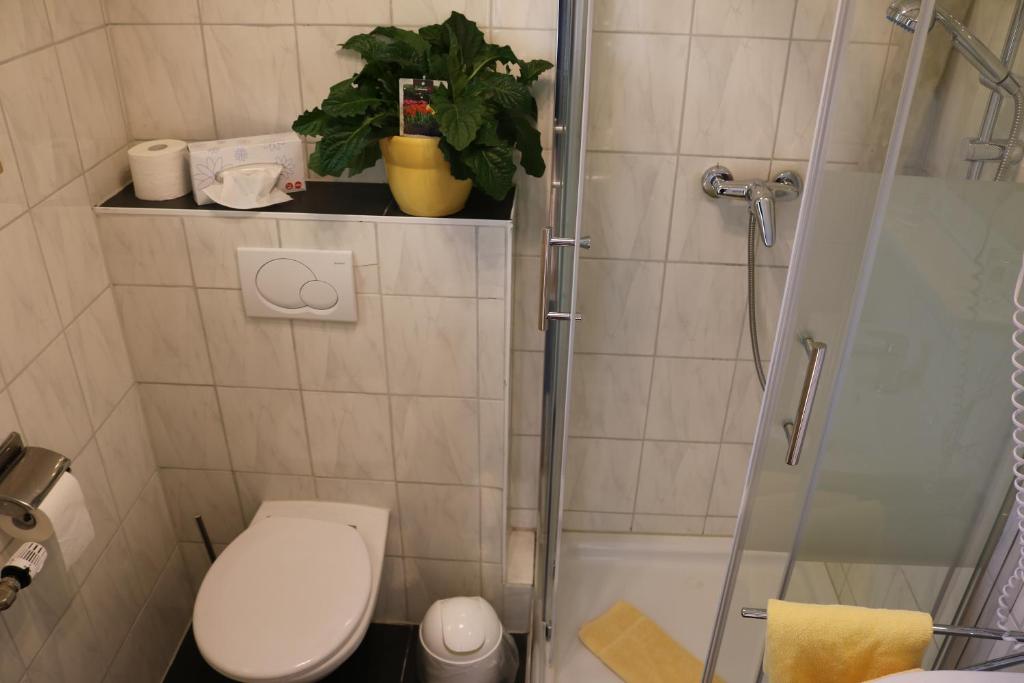 Koupelna v ubytování Hotel Brigitte