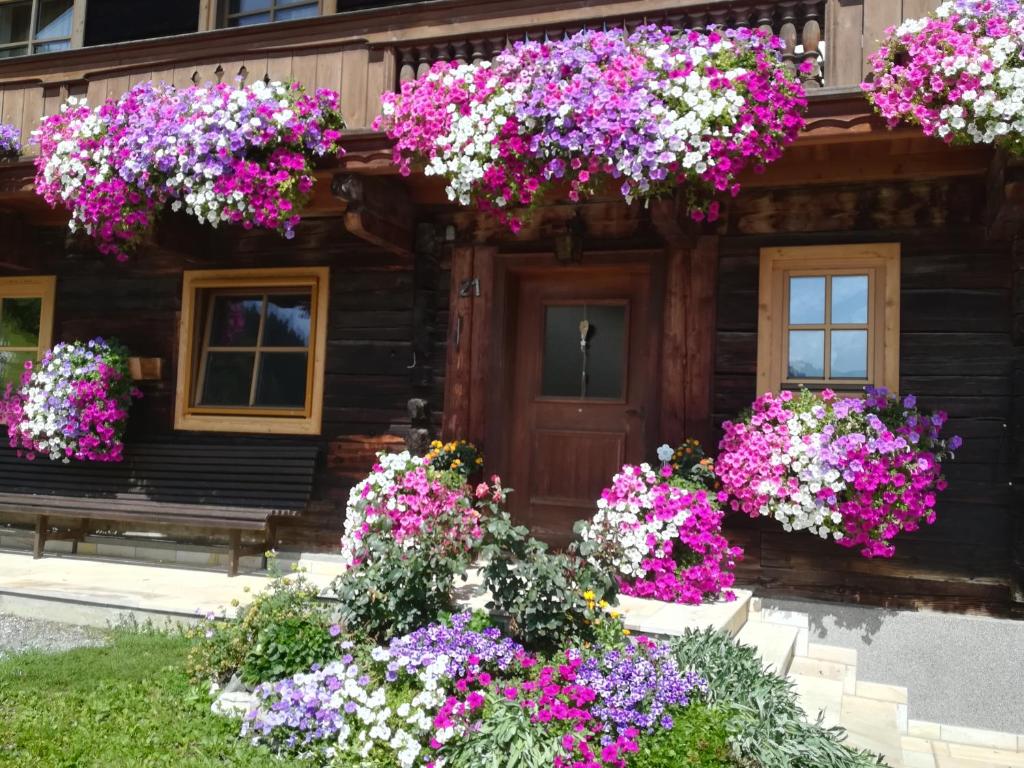Vonkajšia záhrada v ubytovaní Bauernhof Unterbichl