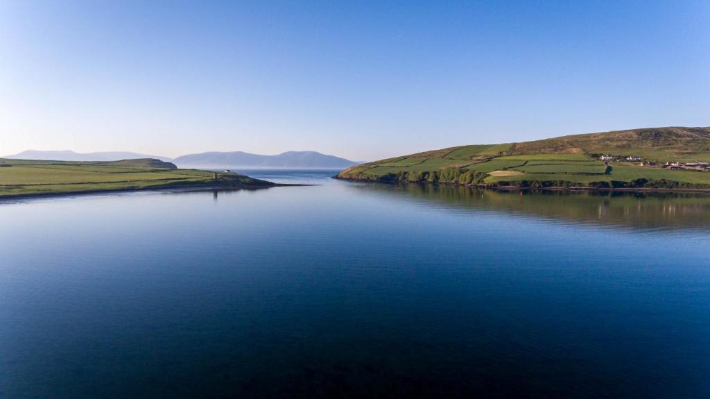 an aerial view of a large body of water at Dingle Skellig Hotel in Dingle