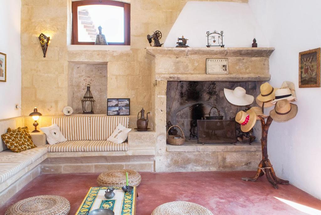 Posezení v ubytování B&B Masseria Dei 12 Granai