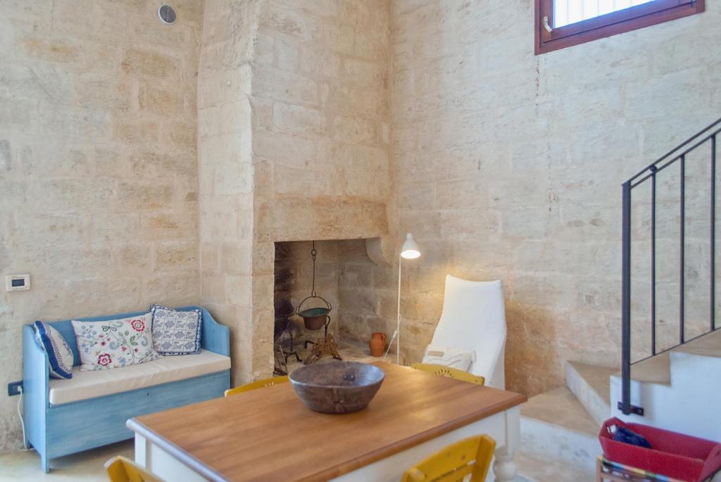 Posezení v ubytování B&B Masseria Dei 12 Granai