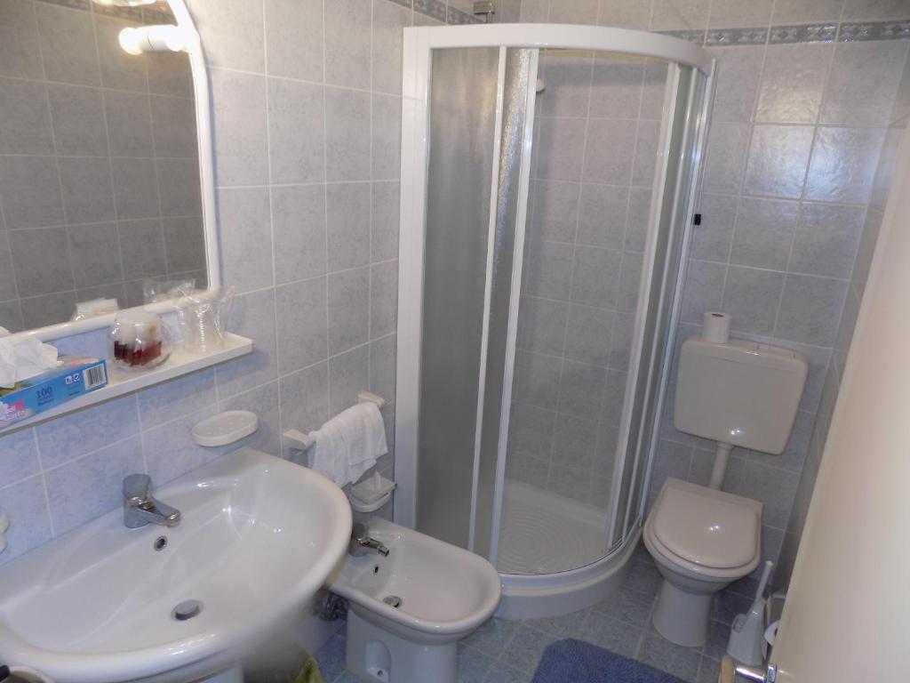 Koupelna v ubytování Hotel Udinese da Aldo
