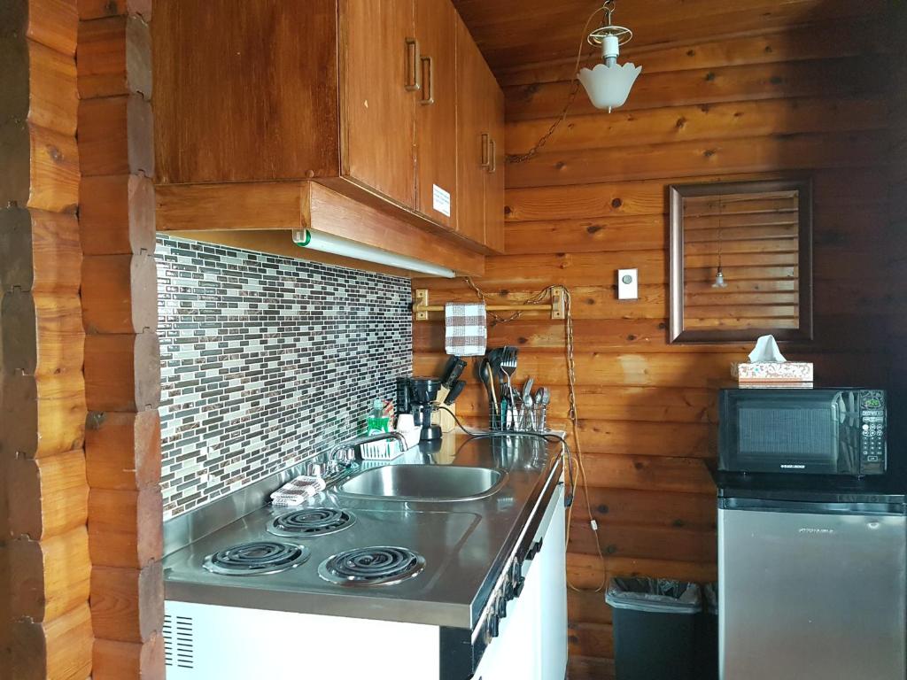Kuchyň nebo kuchyňský kout v ubytování Flamingo Motel