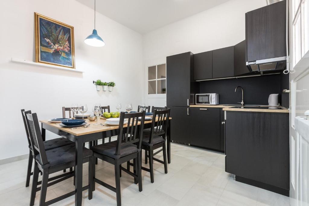 Kuchyň nebo kuchyňský kout v ubytování Apartment Amruševa