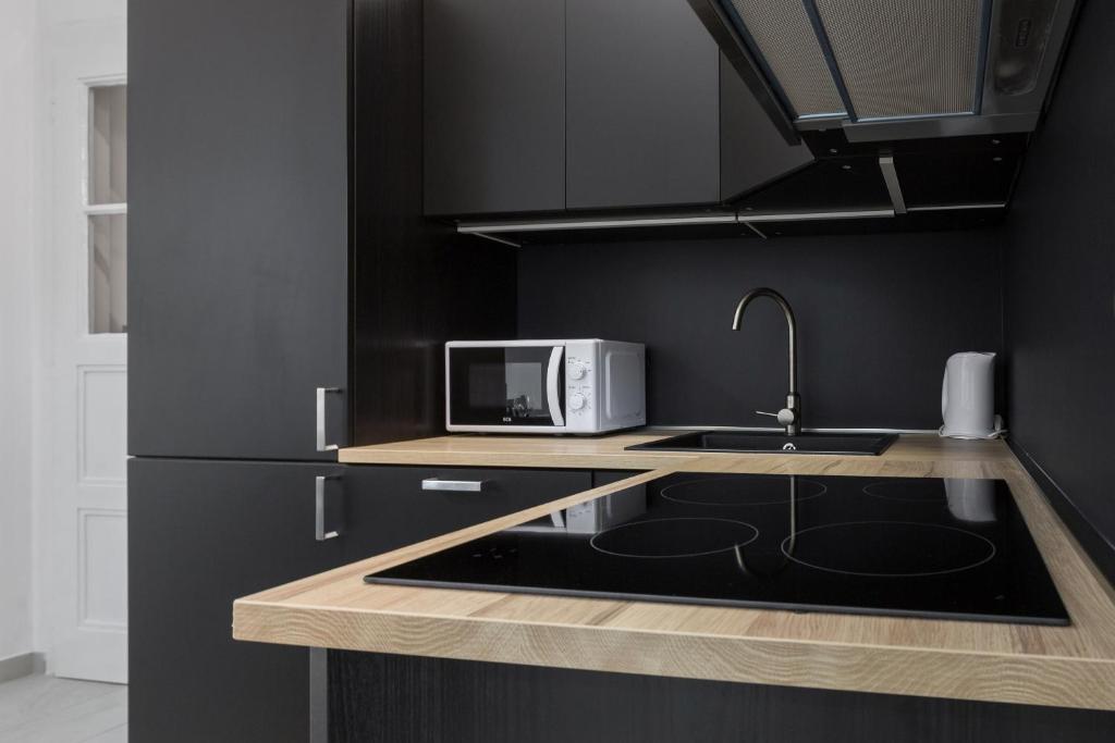 Kuchyň nebo kuchyňský kout v ubytování Apartment Amruševa