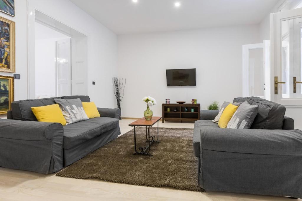 Posezení v ubytování Apartment Amruševa
