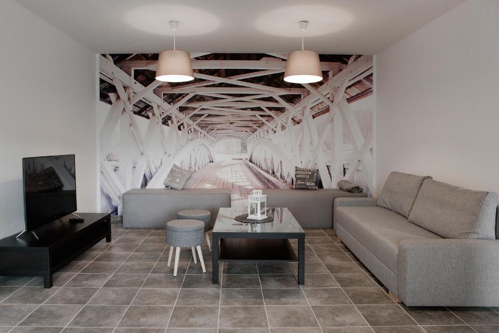 Posezení v ubytování Apartamenty w Starym Browarze 3