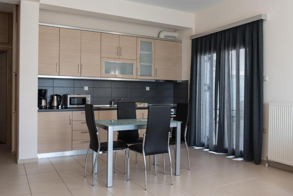 Kuchyň nebo kuchyňský kout v ubytování Bivas Apartments