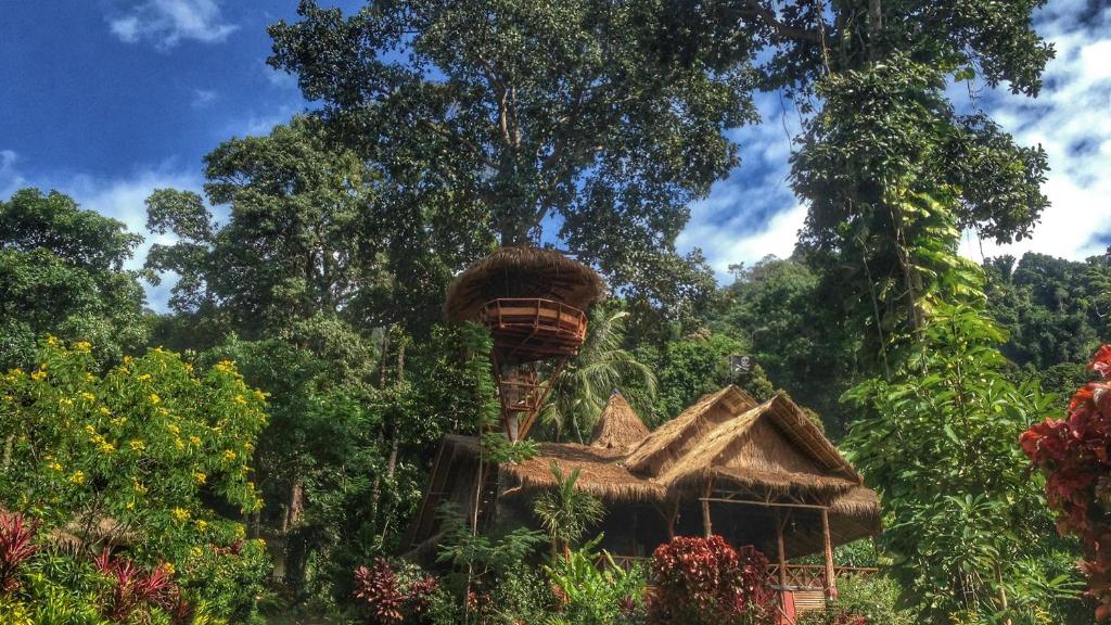 a tree house with a nest on top of it at Oasis Koh Chang in Ko Chang