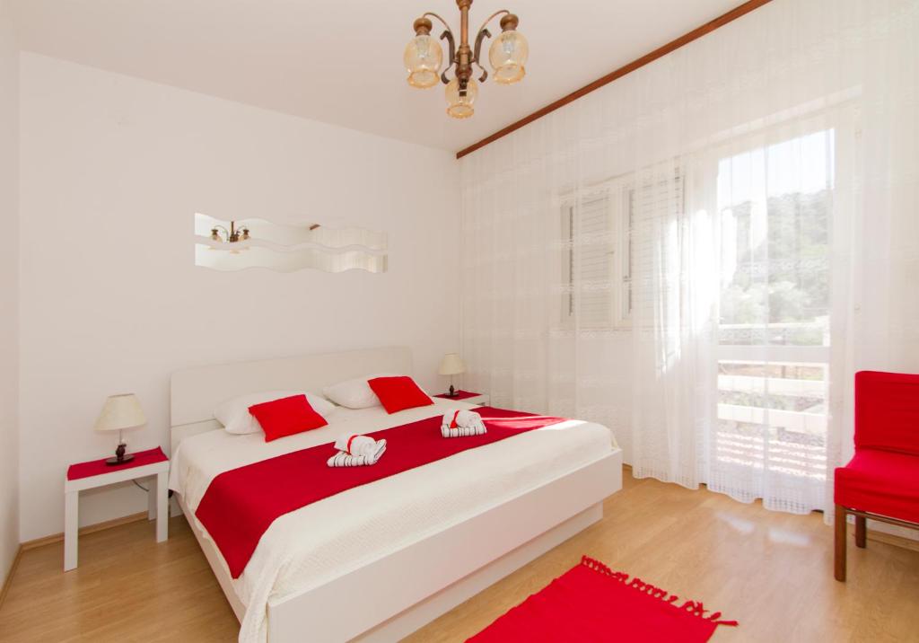 Postel nebo postele na pokoji v ubytování Apartmani Poljak