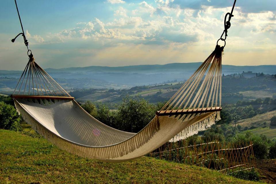 a hammock on top of a hill with a view at Mancino in Poggibonsi