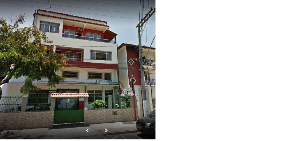 two pictures of a building next to a street at Pousada Majestic in Vitória