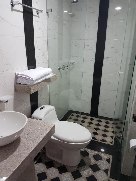 Koupelna v ubytování Hotel Castellana Group