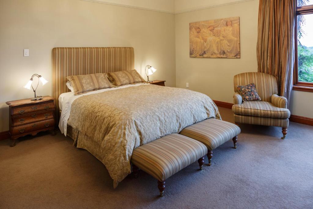 Postel nebo postele na pokoji v ubytování Lake Karapiro Lodge