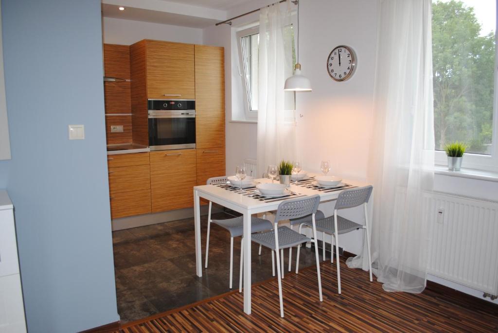 Kuchyň nebo kuchyňský kout v ubytování MT Apartments