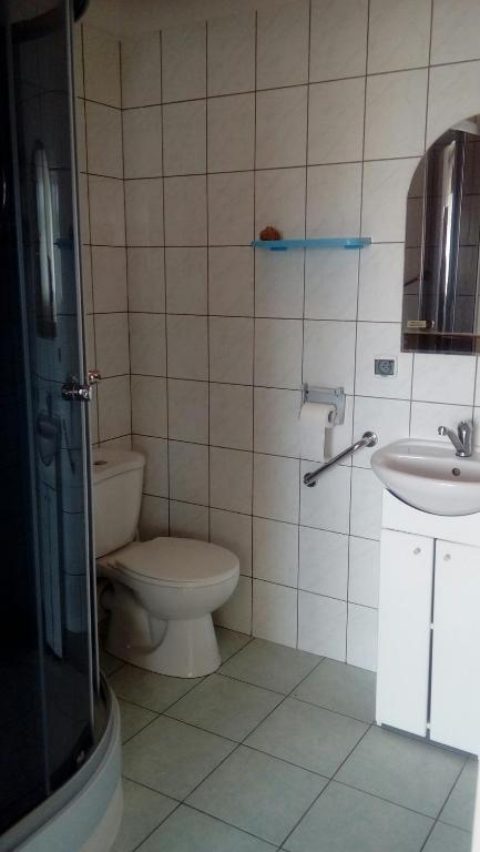 Koupelna v ubytování Agrogospodarstwo HALINA ŁUC