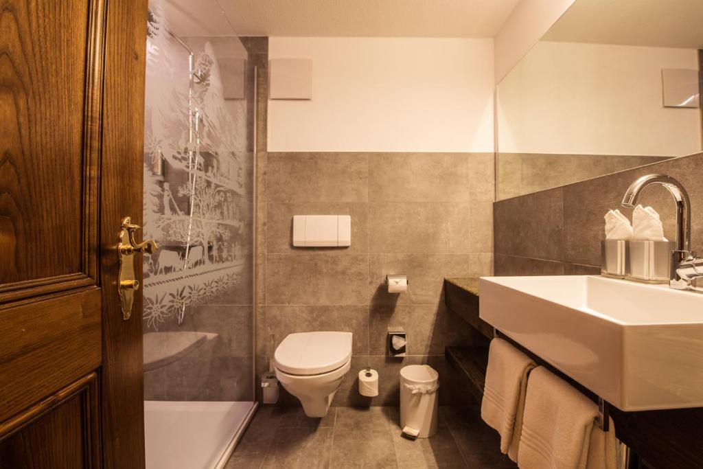 Koupelna v ubytování Hotel Daniela
