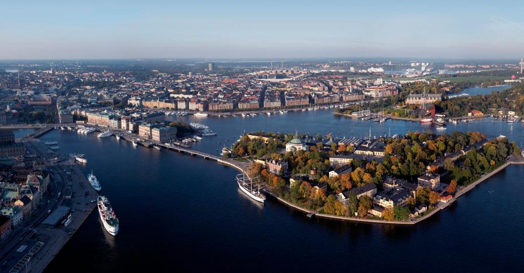 Nespecifikovaný výhled na destinaci Stockholm nebo výhled na město při pohledu z hotelu