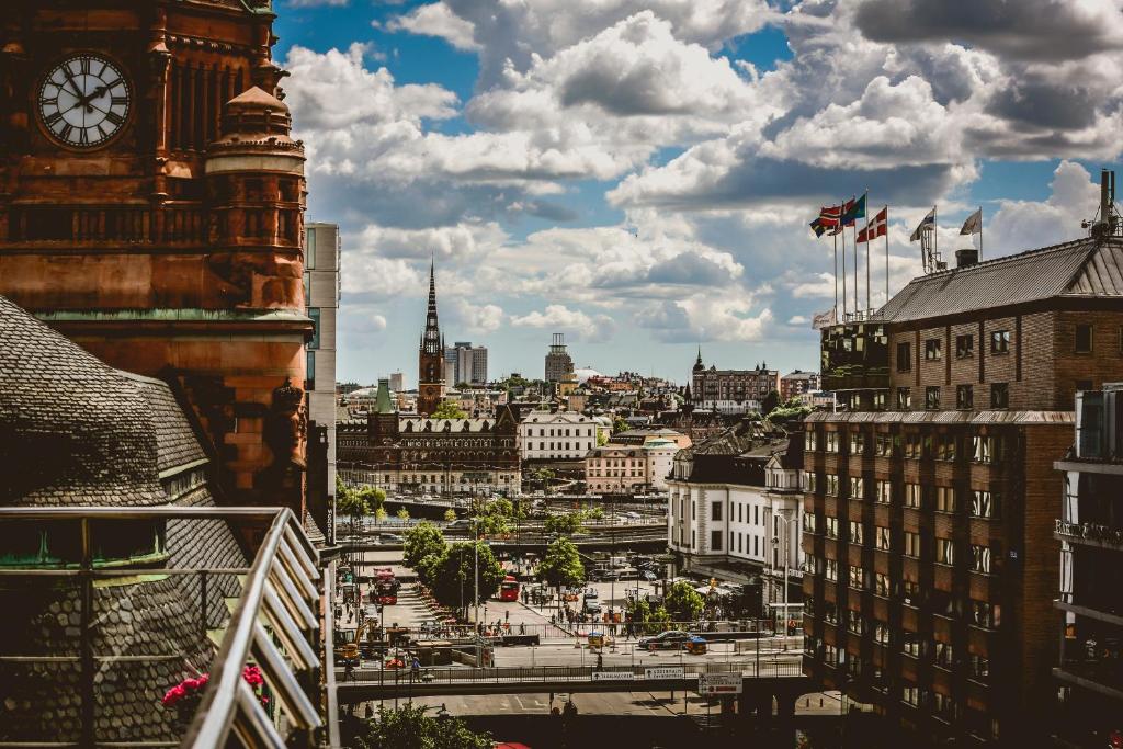 Nespecifikovaný výhled na destinaci Stockholm nebo výhled na město při pohledu z hotelu