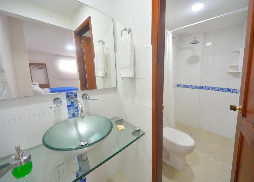 Koupelna v ubytování Hotel Getsemaní BGA