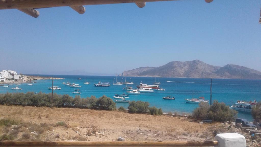 a view of a harbor with boats in the water at Apollon Koufonisia Studios in Koufonisia