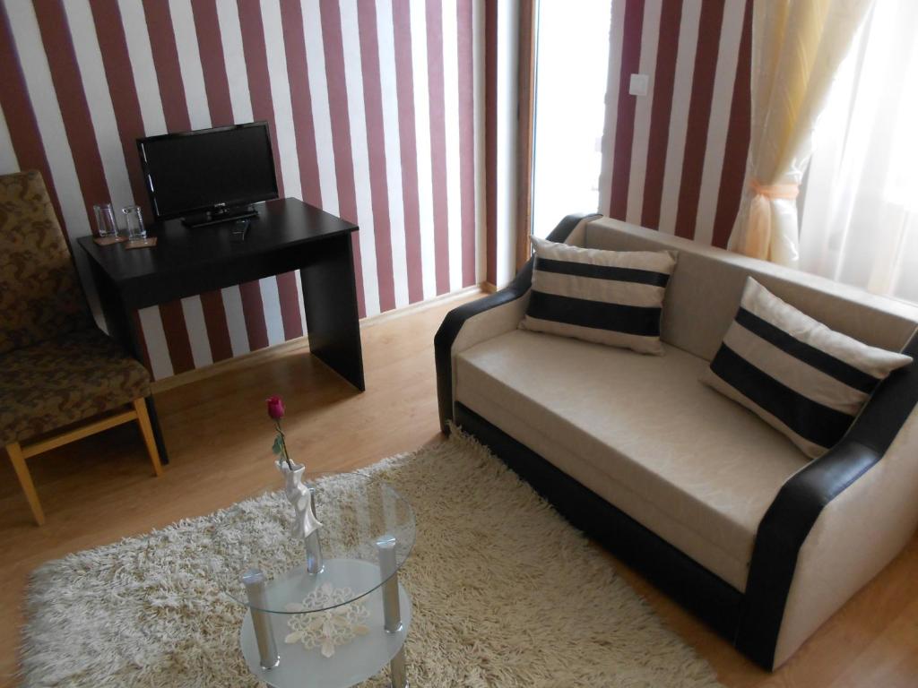 TV a/nebo společenská místnost v ubytování Guest House Tsenovi