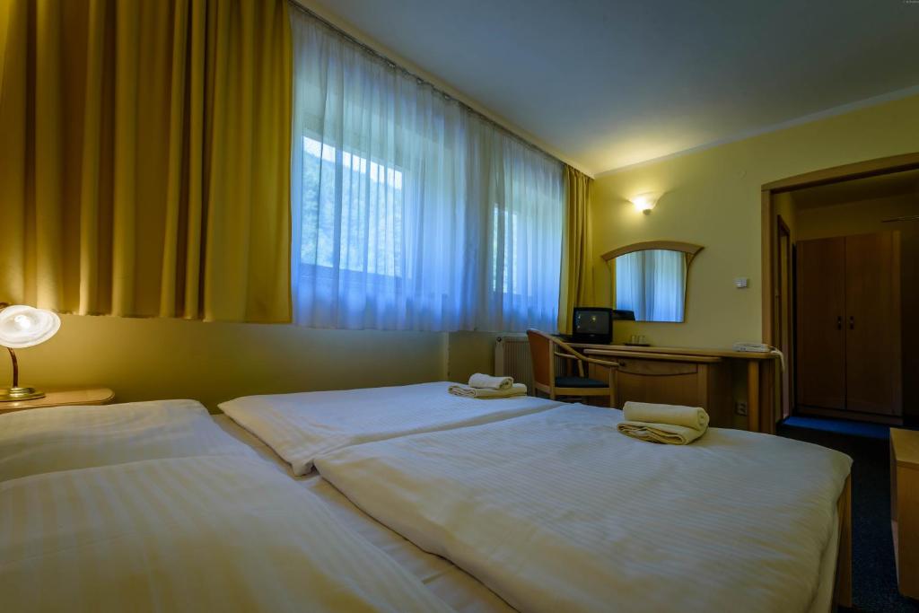 Postel nebo postele na pokoji v ubytování Hotel Boboty