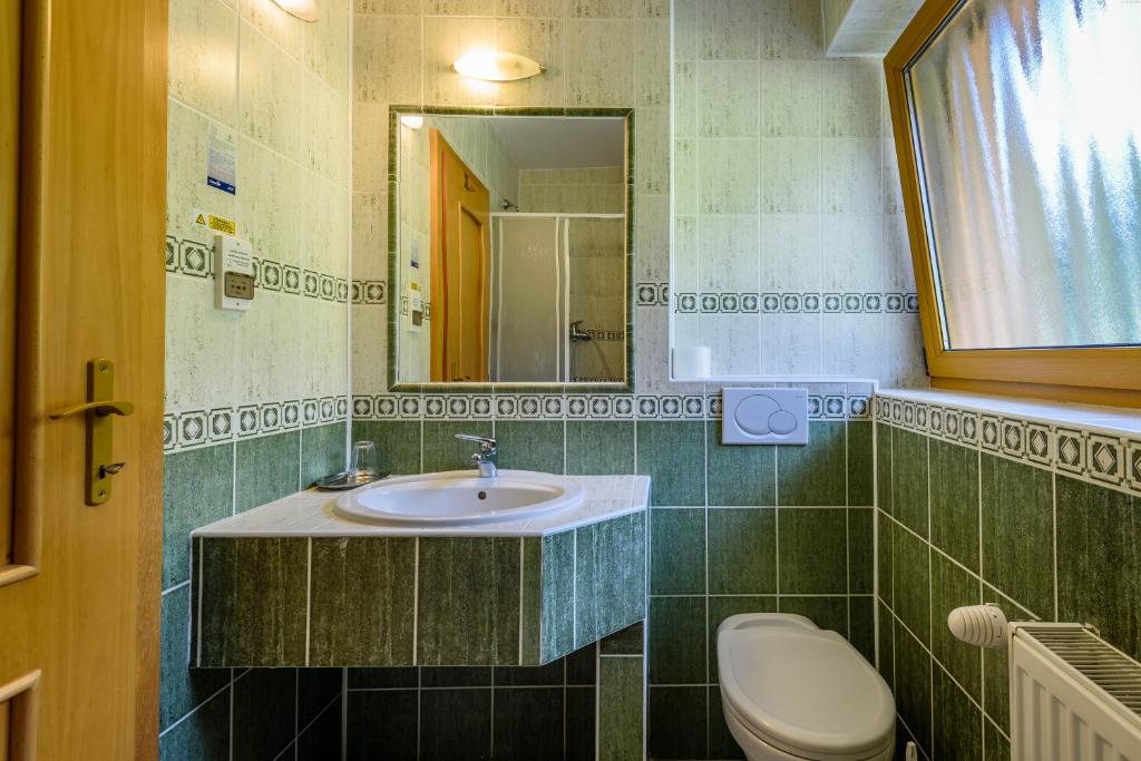 Koupelna v ubytování Hotel Boboty