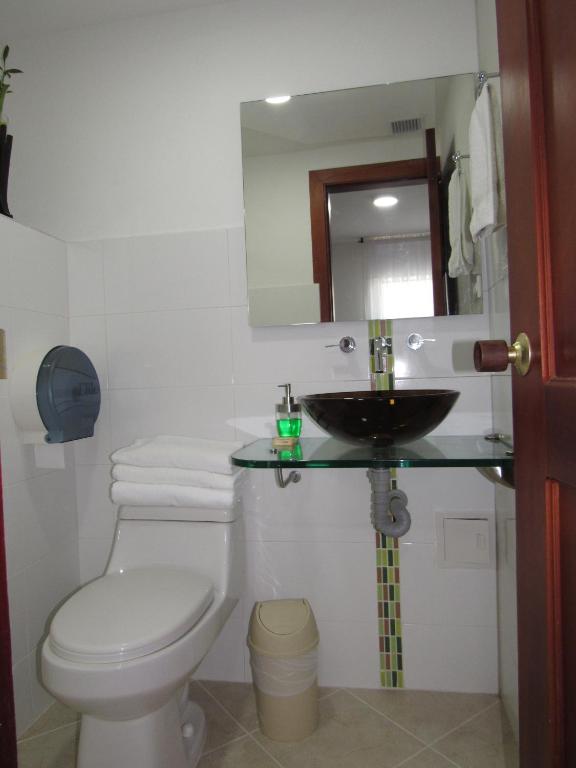 Koupelna v ubytování Hotel Getsemaní BGA