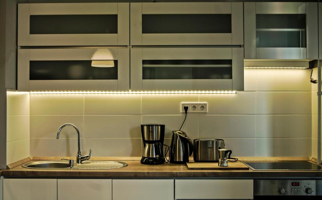Kuchyňa alebo kuchynka v ubytovaní Balokány apartman
