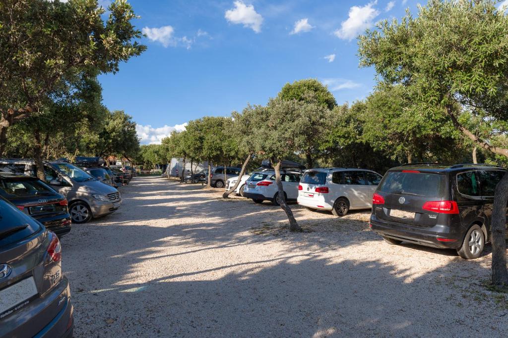 a bunch of cars parked in a parking lot at Holiday Park Mandrice in Mandre
