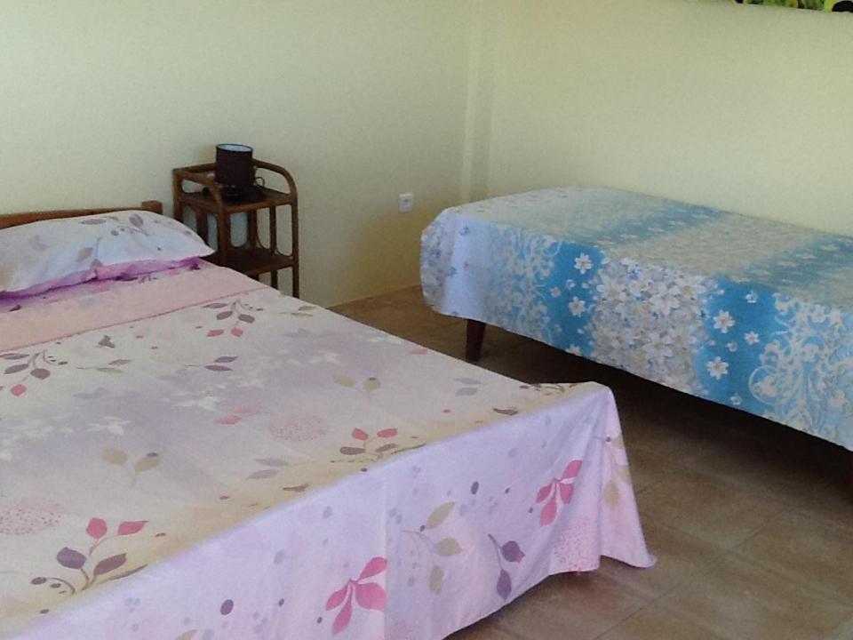 Postel nebo postele na pokoji v ubytování Pension Turiroa " Chez Olga"