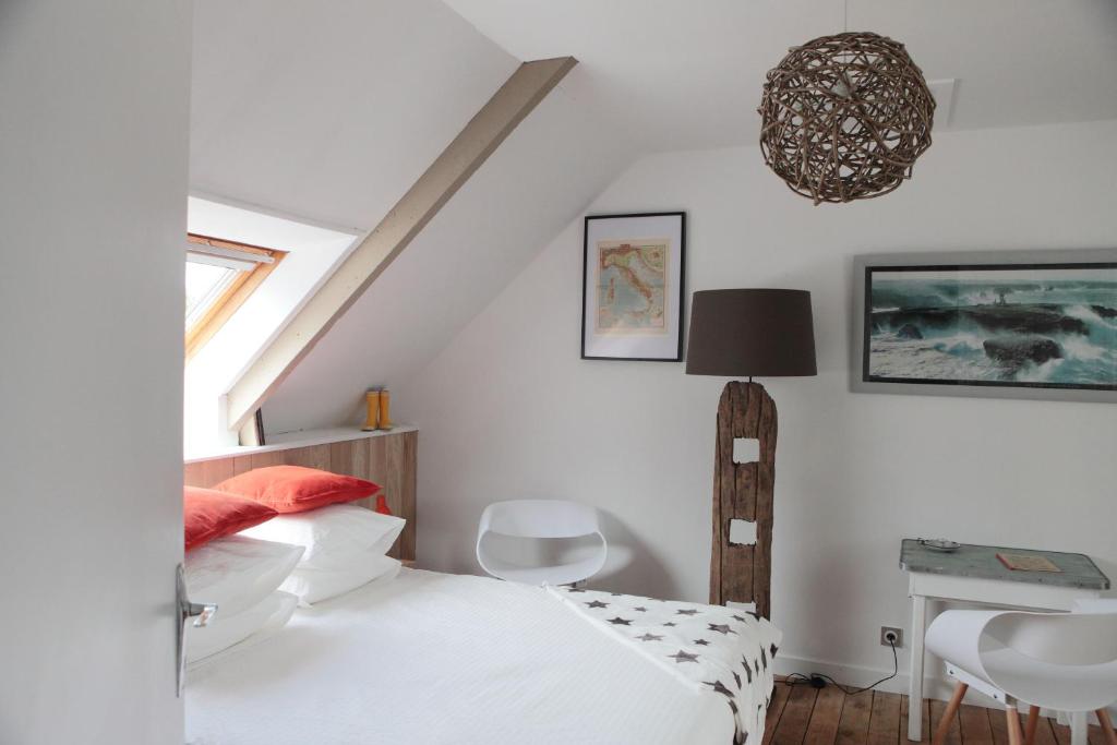 Postel nebo postele na pokoji v ubytování Maison A Babord Plage