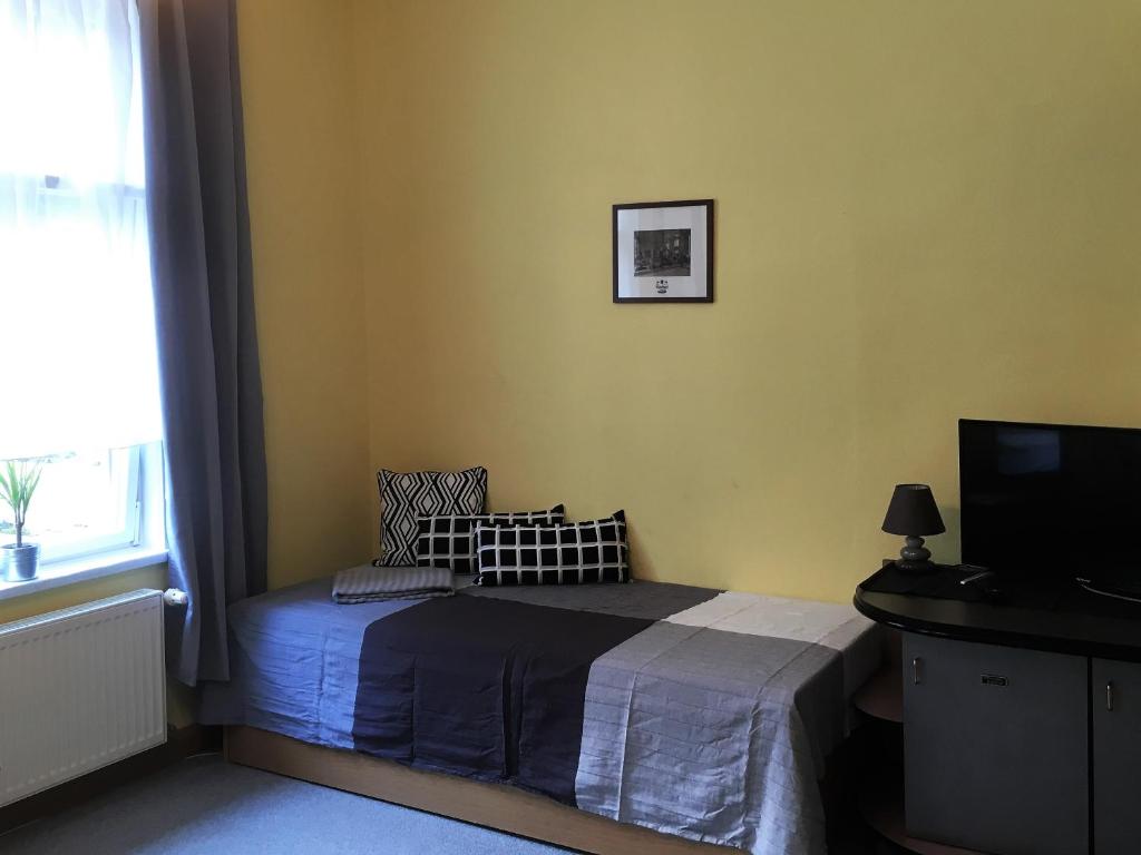 Postel nebo postele na pokoji v ubytování Hopfengrund