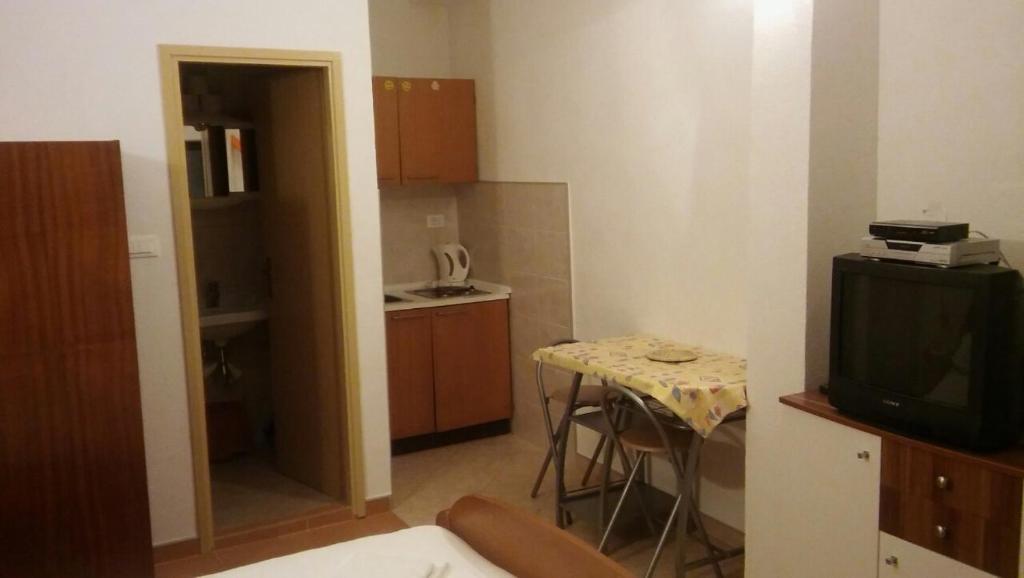 Kuchyň nebo kuchyňský kout v ubytování Apartments Mesec