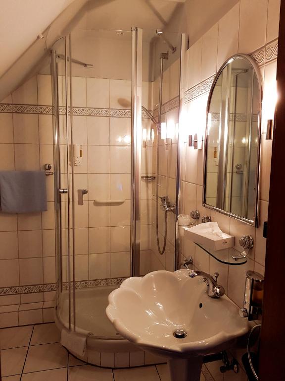 Koupelna v ubytování Hotel Restaurant Jägerhof