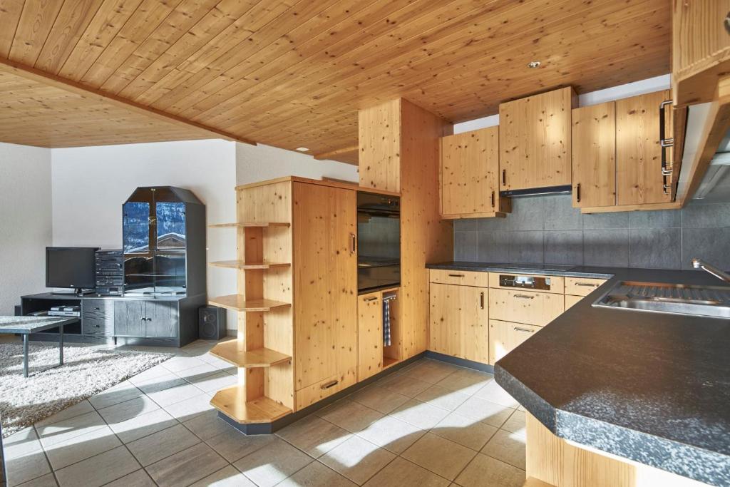 Kuchyň nebo kuchyňský kout v ubytování Ferienwohnung Leuweli